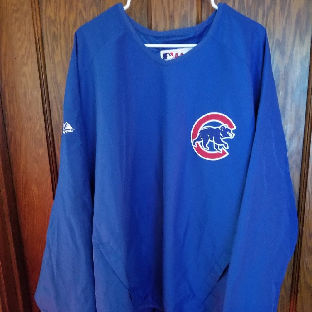 Vintage 1990's Chicago Cubs Majestic Pullover Windbreaker SZ XXL